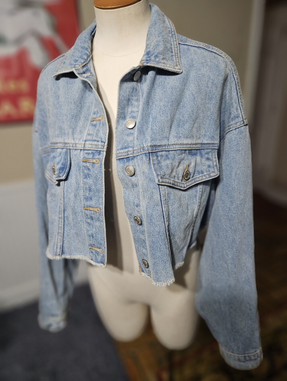Signature 8 Cropped Denim Jean Jacket Small Medium